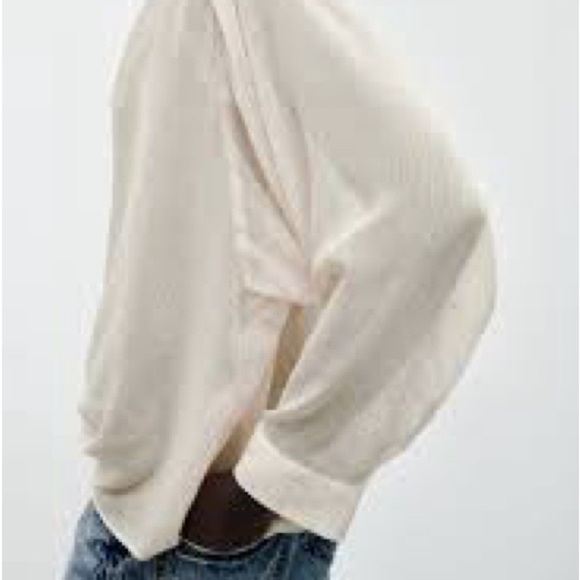 Zara Rhinestone Cream Sheer Blouse - Picture 3 of 6